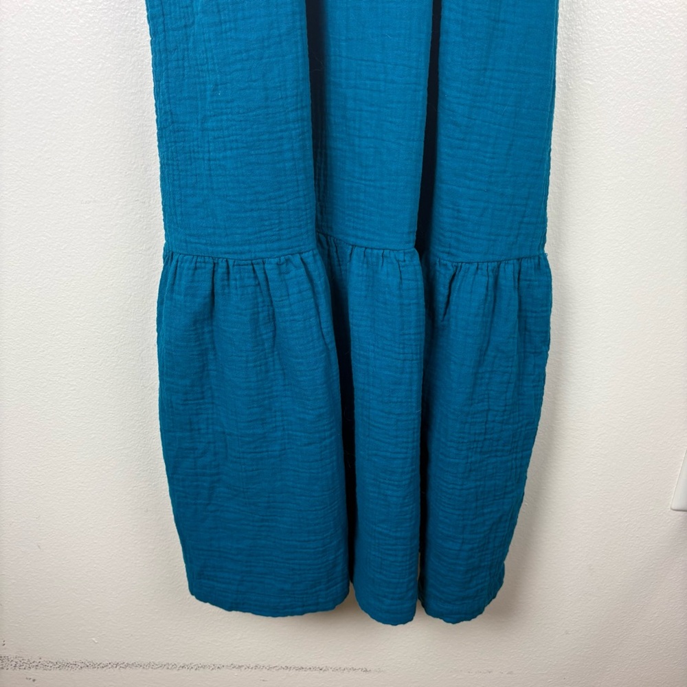 Soma Weekend Smocked Ruffle Strap Pintucked Midi Dress in Blue - Picture 8 of 15